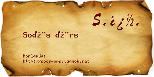 Soós Örs névjegykártya