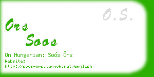 ors soos business card